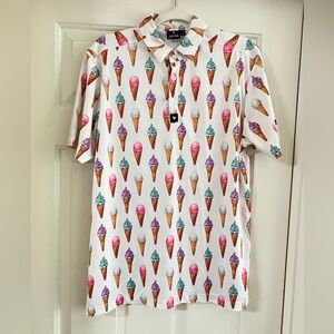 Bad Birdie Golf Polo - Men’s L - ice cream print